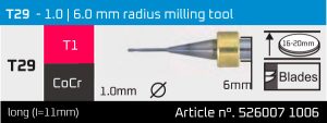 T29 - 1.0 | 6.0 mm radius milling tool