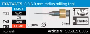 T33 / T43/ T53 - 0.3 | 6.0 mm radius milling tool