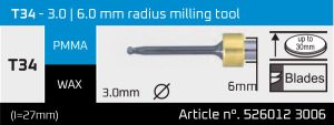 T34 - 3.0 | 6.0 mm radius milling tool