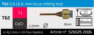T62 - 2.0 | 6.0 mm torus milling tool